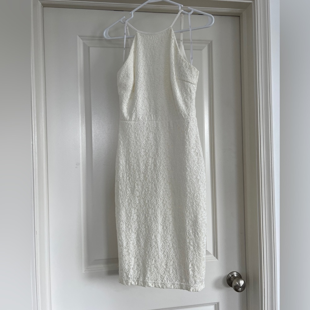 White, backless, midi dress